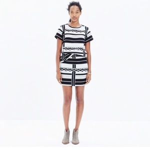 Madewell geometric white and black skirt